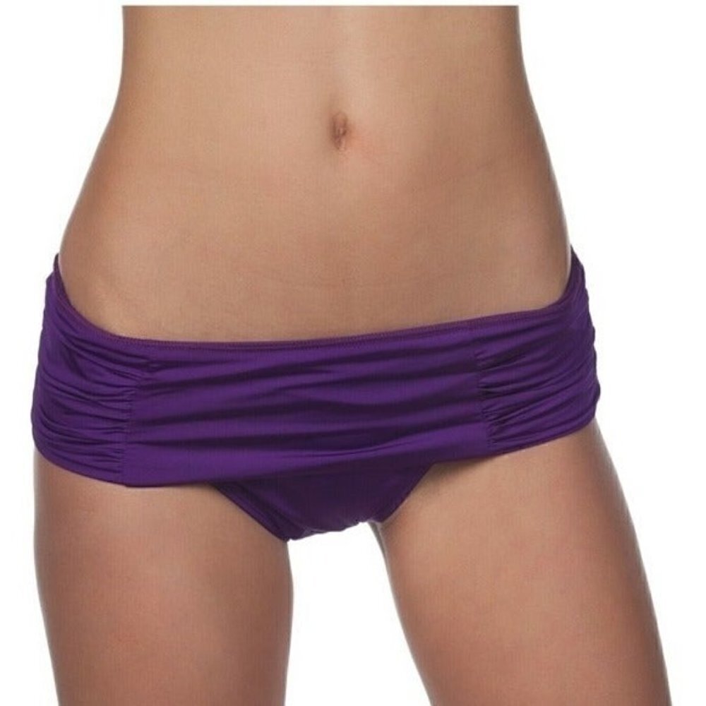 Panache Sophia women bikini swim bottom fold over Purple Beach Summer Vacation M